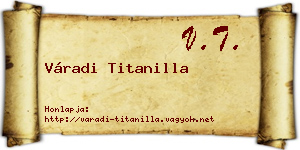Váradi Titanilla névjegykártya